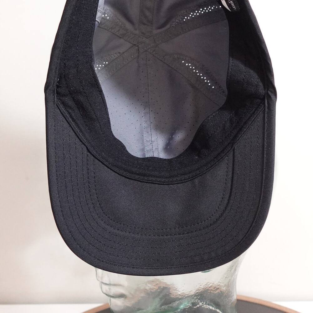 Nike Dri-FIT Running Hat Grey Black Trim Adjustable Performance Cap Swoosh Logo - Picture 9 of 10